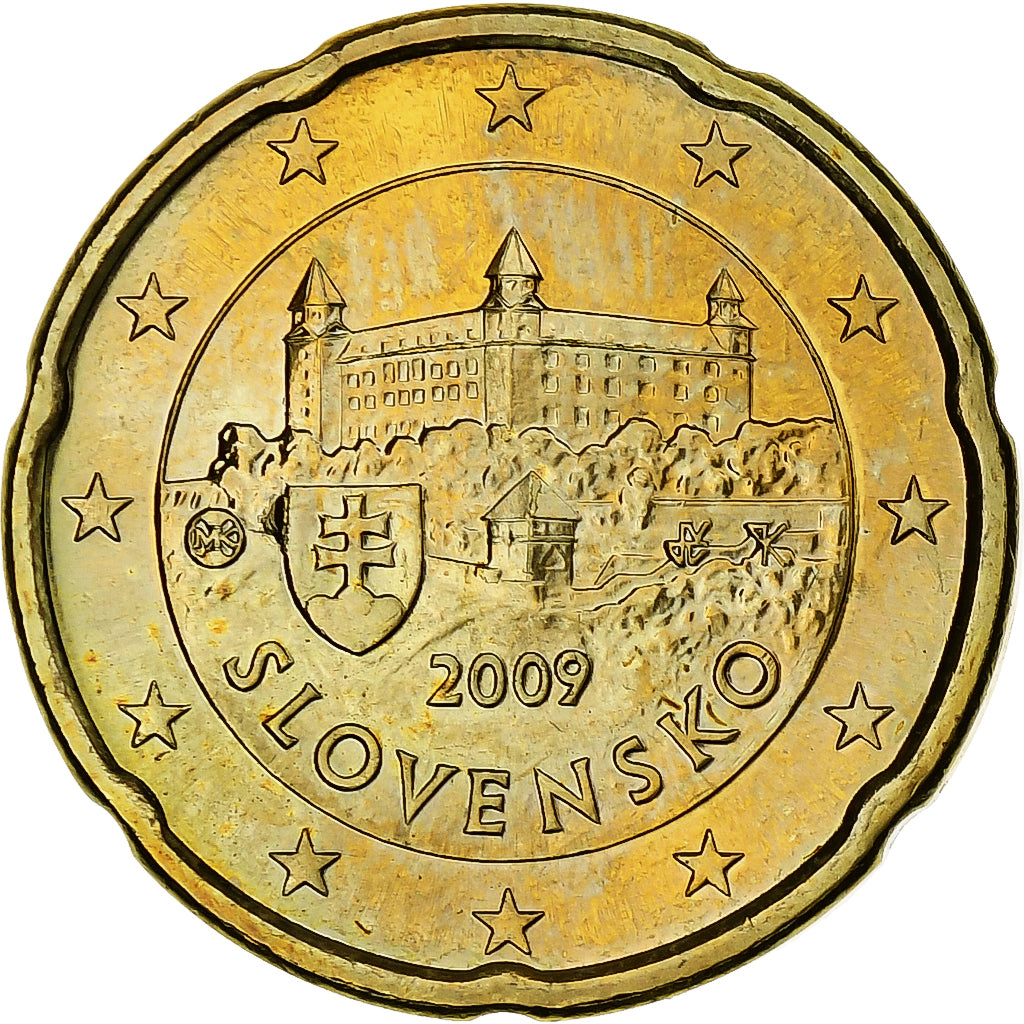 Slovaquie, 20 Euro Cent, 2009, Kremnica, SPL+, Or nordique, KM:99