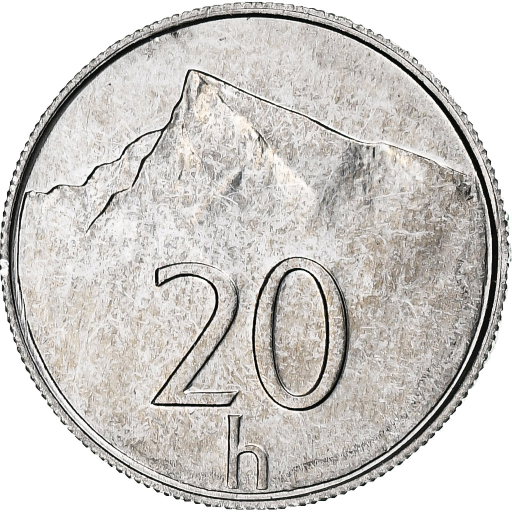 Eslovaquia, 20 Halierov, 2002, Kremnica, Aluminio, SC+, KM:18