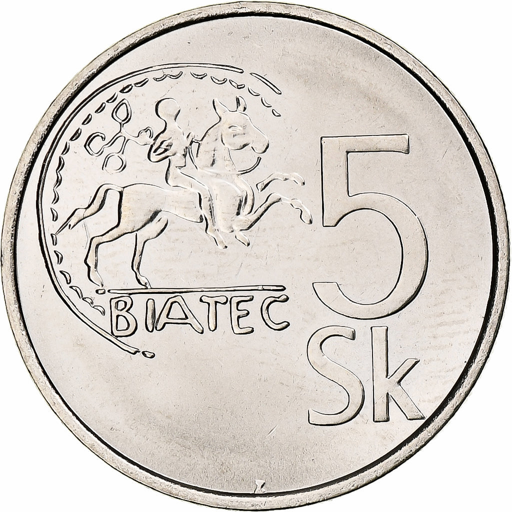 Slovacchia, 5 Koruna, 2007, Kremnica, Acciaio placcato nichel, SPL+, KM:14