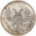 Finland, Nicholas II, 25 Penniä, 1917, Helsinki, Civil War, Silver, AU(55-58)