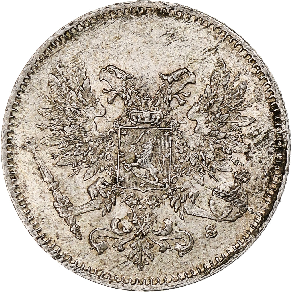 Finlandia, Nicholas II, 25 Penniä, 1917, Helsinki, Civil War, Argento, SPL-