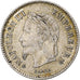 França, Napoleon III, 20 Centimes, 1867, Strasbourg, Prata, AU(55-58)