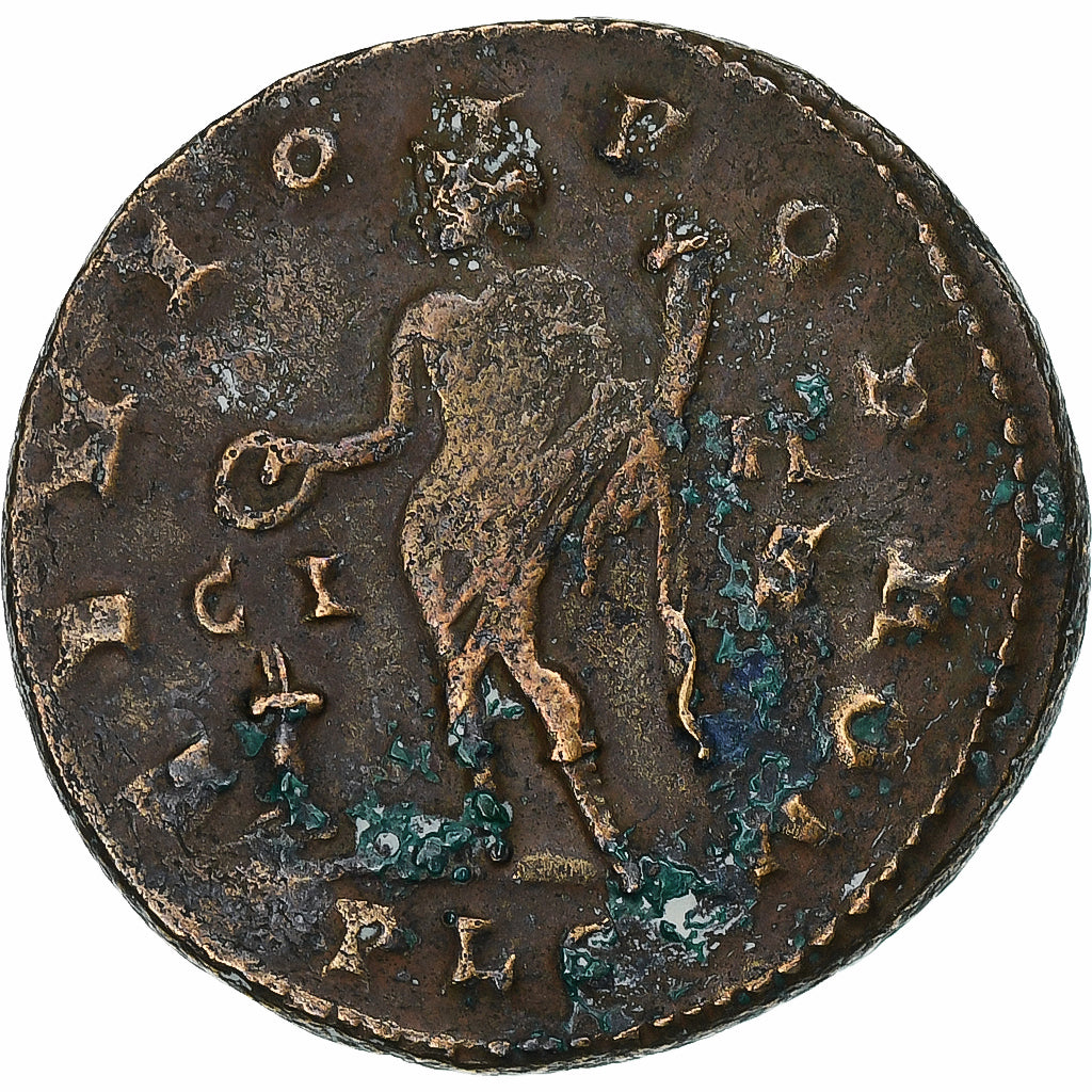 Constantijn I, Follis, 308-309, Lugdunum, Bronzen, ZF, RIC:287
