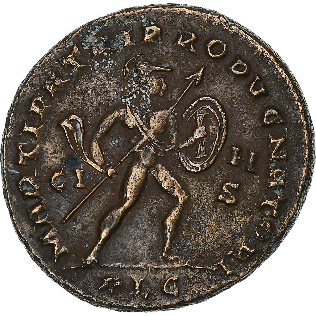 Constantine I, Follis, 308-309, Lugdunum, Bronze, AU(50-53), RIC:295