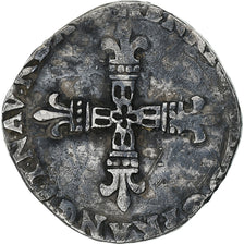 France, Henri IV, 1/4 Ecu de Béarn, 1604, Morlaas, Argent, TB+, Gadoury:603