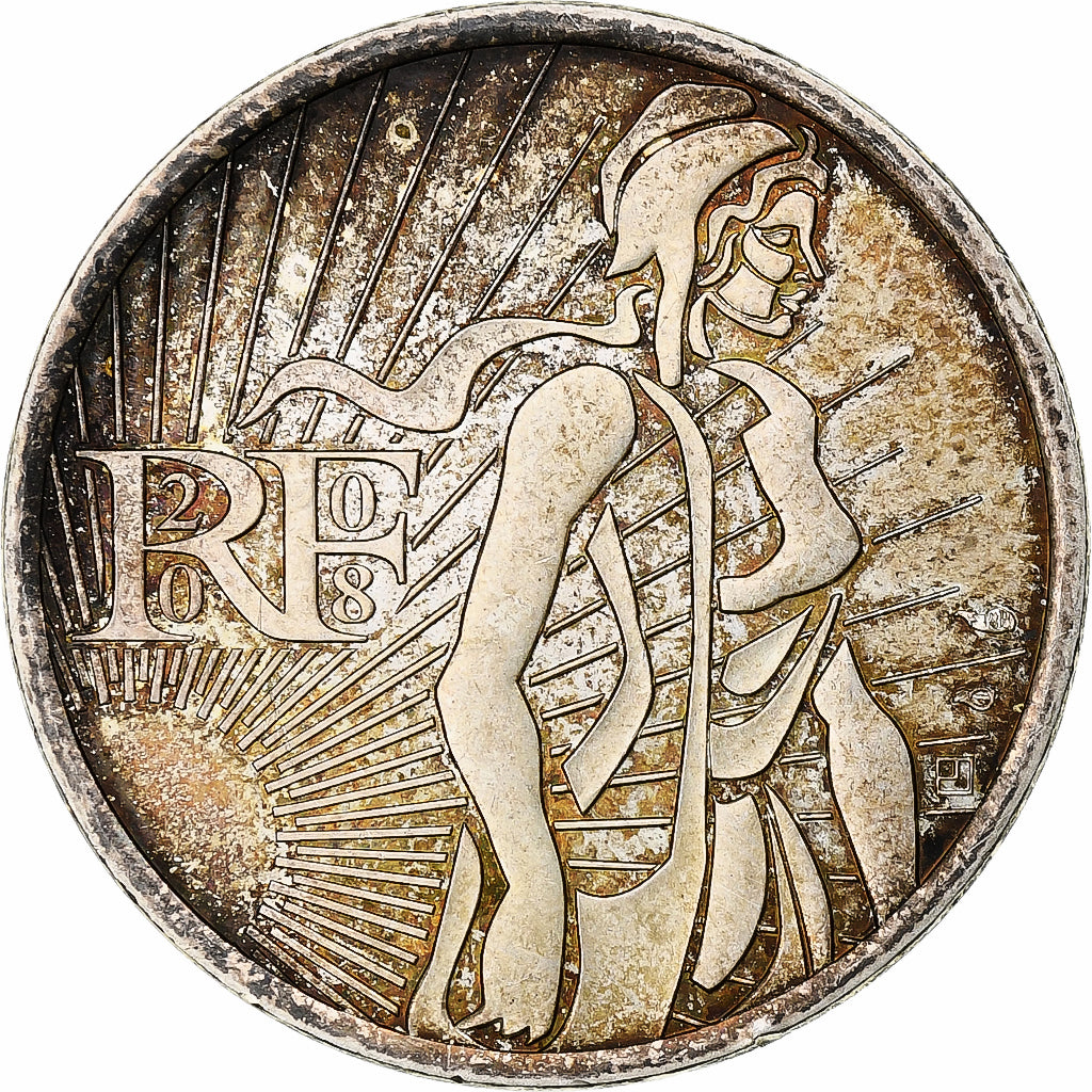 Francja, Semeuse, 5 Euro, 2008, Paris, MS(60-62), Srebro