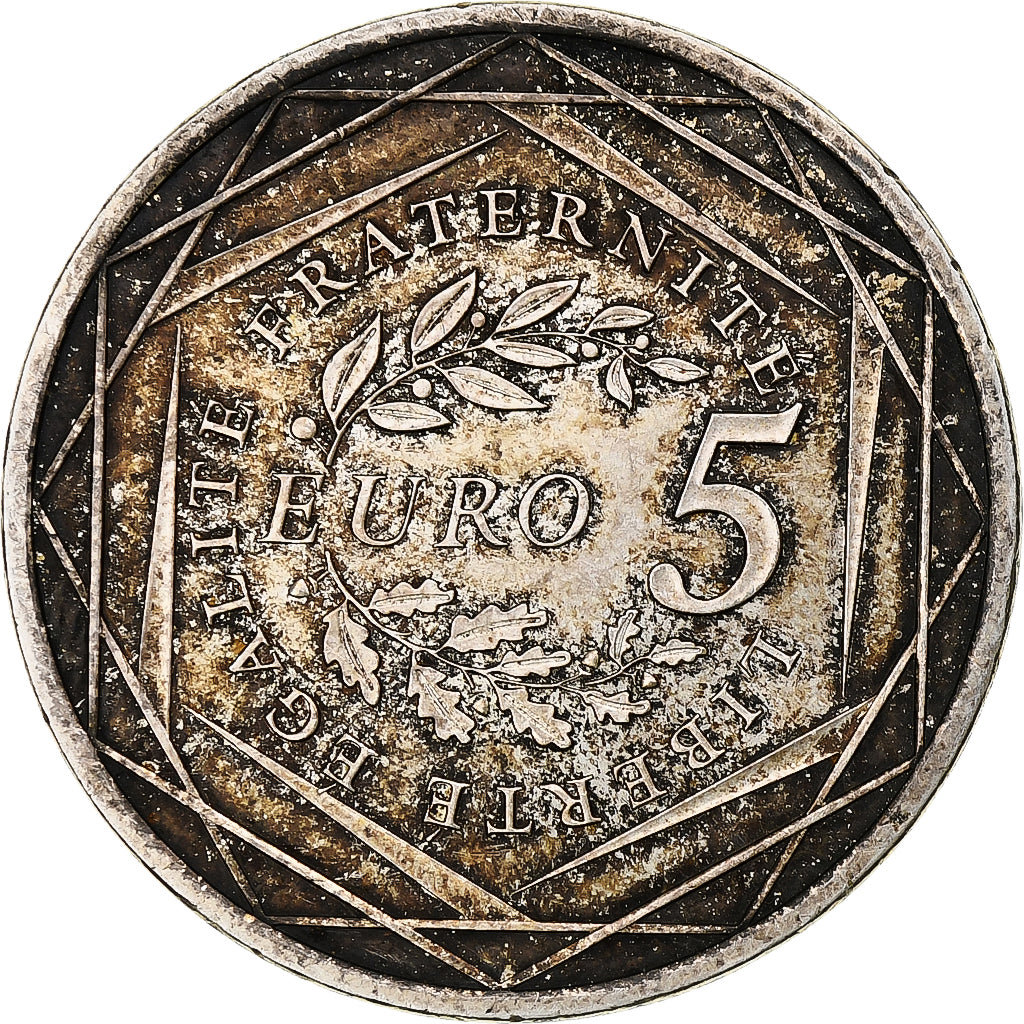 Francja, Semeuse, 5 Euro, 2008, Paris, MS(60-62), Srebro