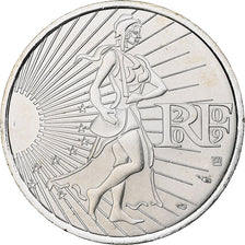 França, Semeuse, 10 Euro, 2009, Paris, MS(64), Prata