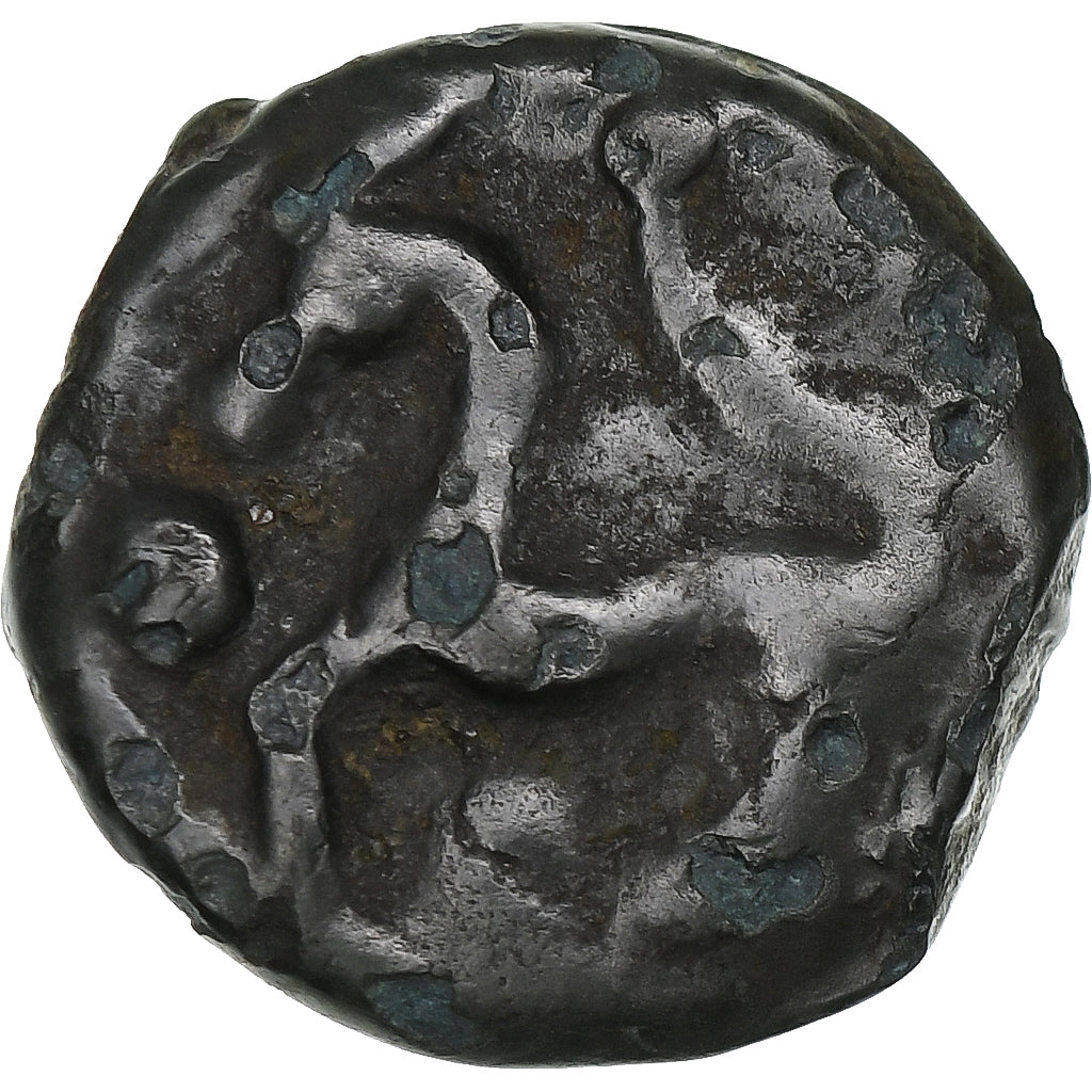 Senones, potin à la tête d’indien, 1st century BC, Bronzo, MB+, Latour:7417