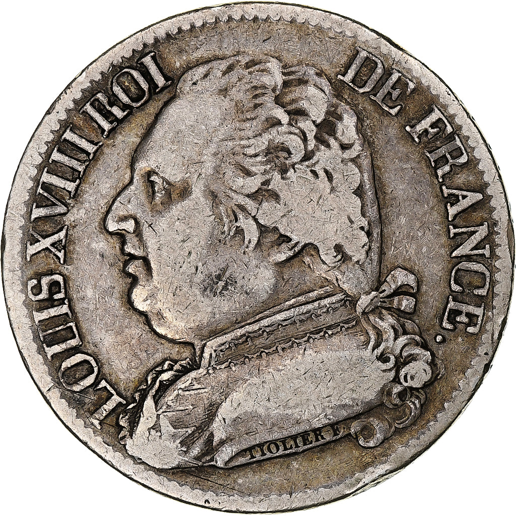 Frankreich, Louis XVIII, 5 Francs, 1814, Bayonne, Silber, S+, Gadoury:591