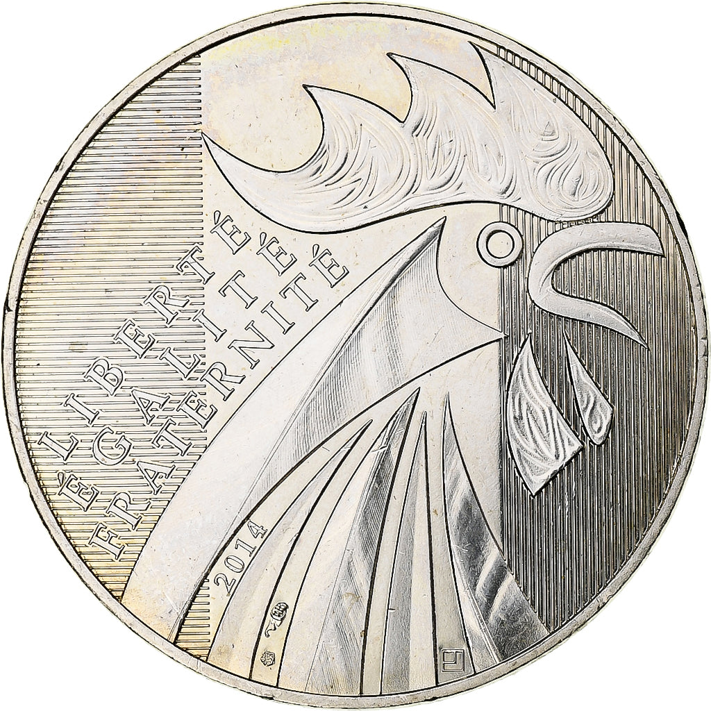 França, 10 Euro, Coq, 2014, Paris, MS(63), Prata