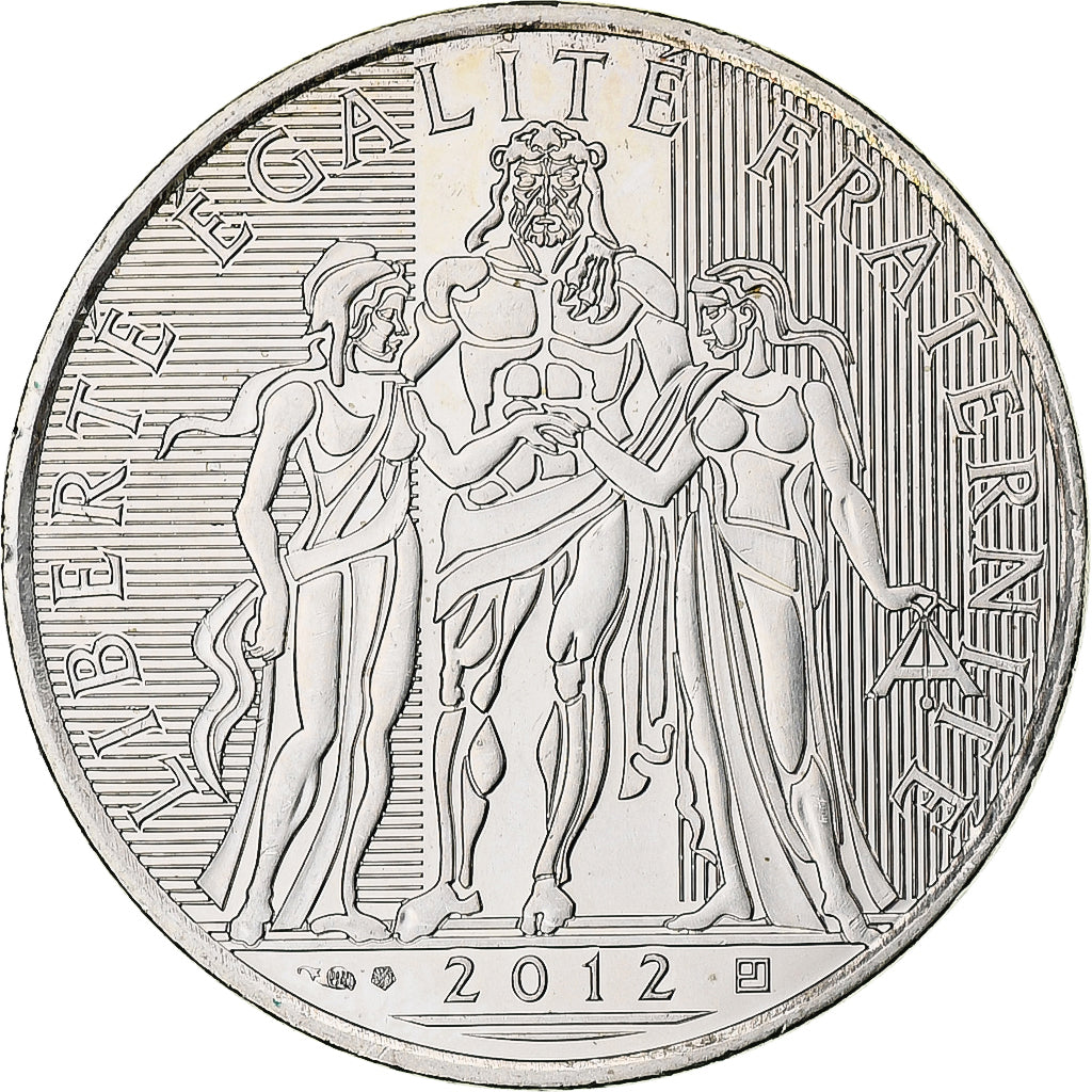 Francja, Hercule, 10 Euro, 2012, Paris, MS(63), Srebro