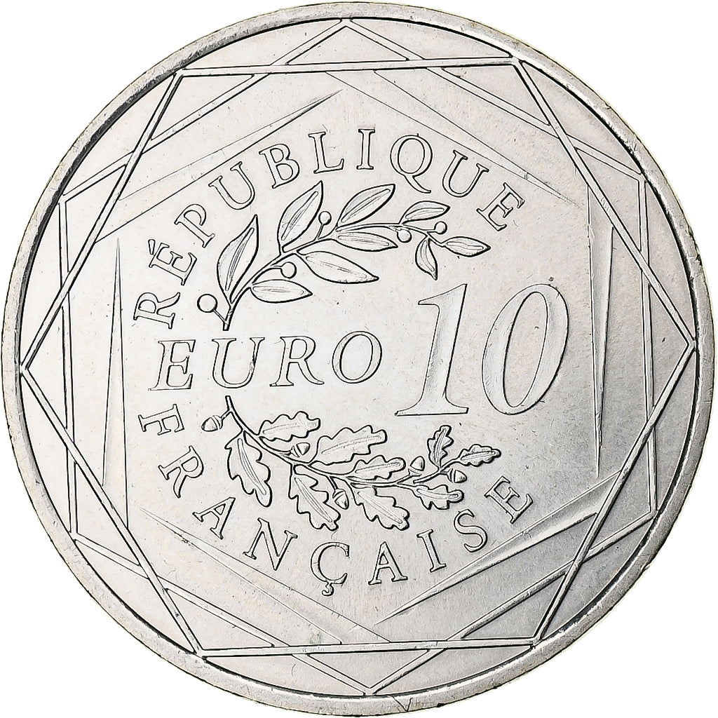 França, Hercule, 10 Euro, 2013, Paris, MS(63), Prata