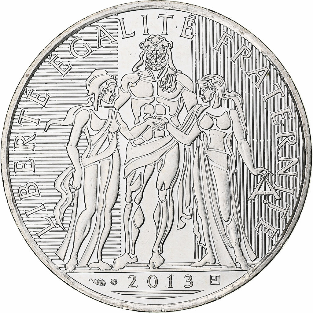 Francja, Hercule, 10 Euro, 2013, Paris, MS(63), Srebro