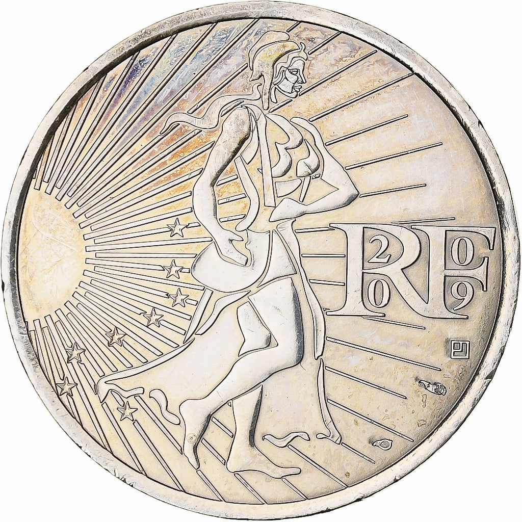 Francia, Semeuse, 10 Euro, 2009, Paris, SC, Plata