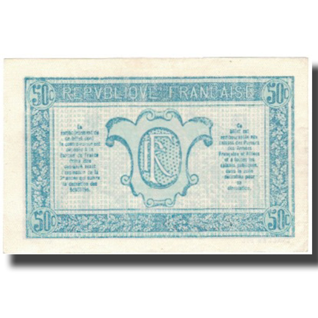 France, 50 Centimes, 1917-1919 Army Treasury, UNC(63), Fayette:VF01.08, KM:M1