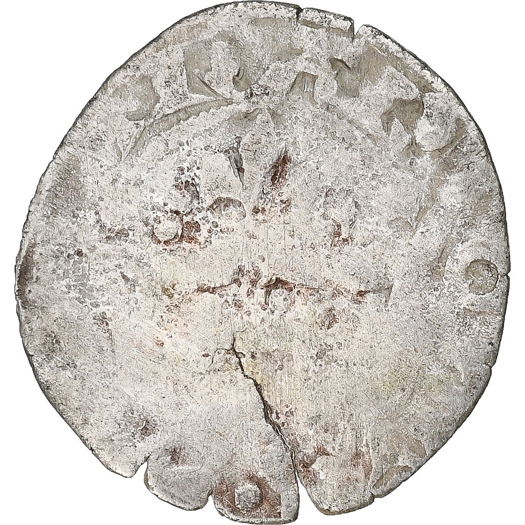 France, Charles IV, Double Parisis, 1323-1328, Billon, F(12-15), Duplessy:244b