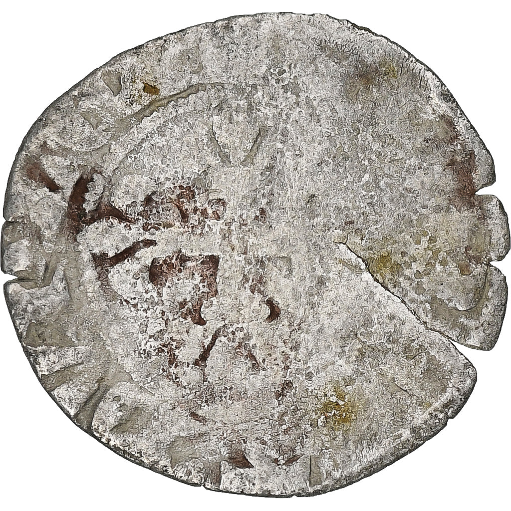 France, Charles IV, Double Parisis, 1323-1328, Billon, F(12-15), Duplessy:244b