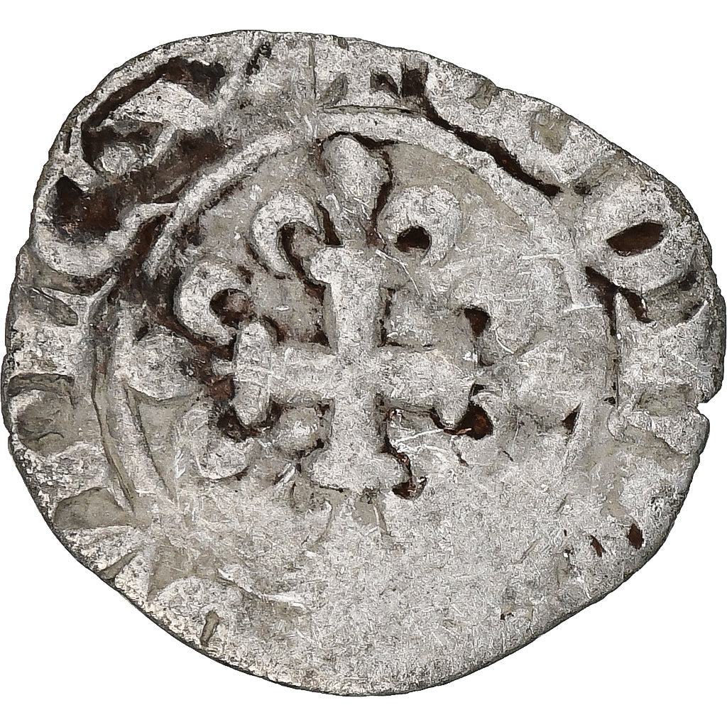 France, Charles IV, Double Parisis, 1323-1328, Billon, F(12-15), Duplessy:244b