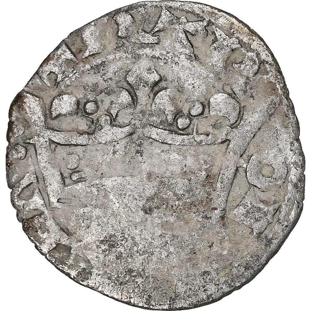 France, Charles IV, Double Parisis, 1323-1328, Billon, VF(20-25), Duplessy:244b