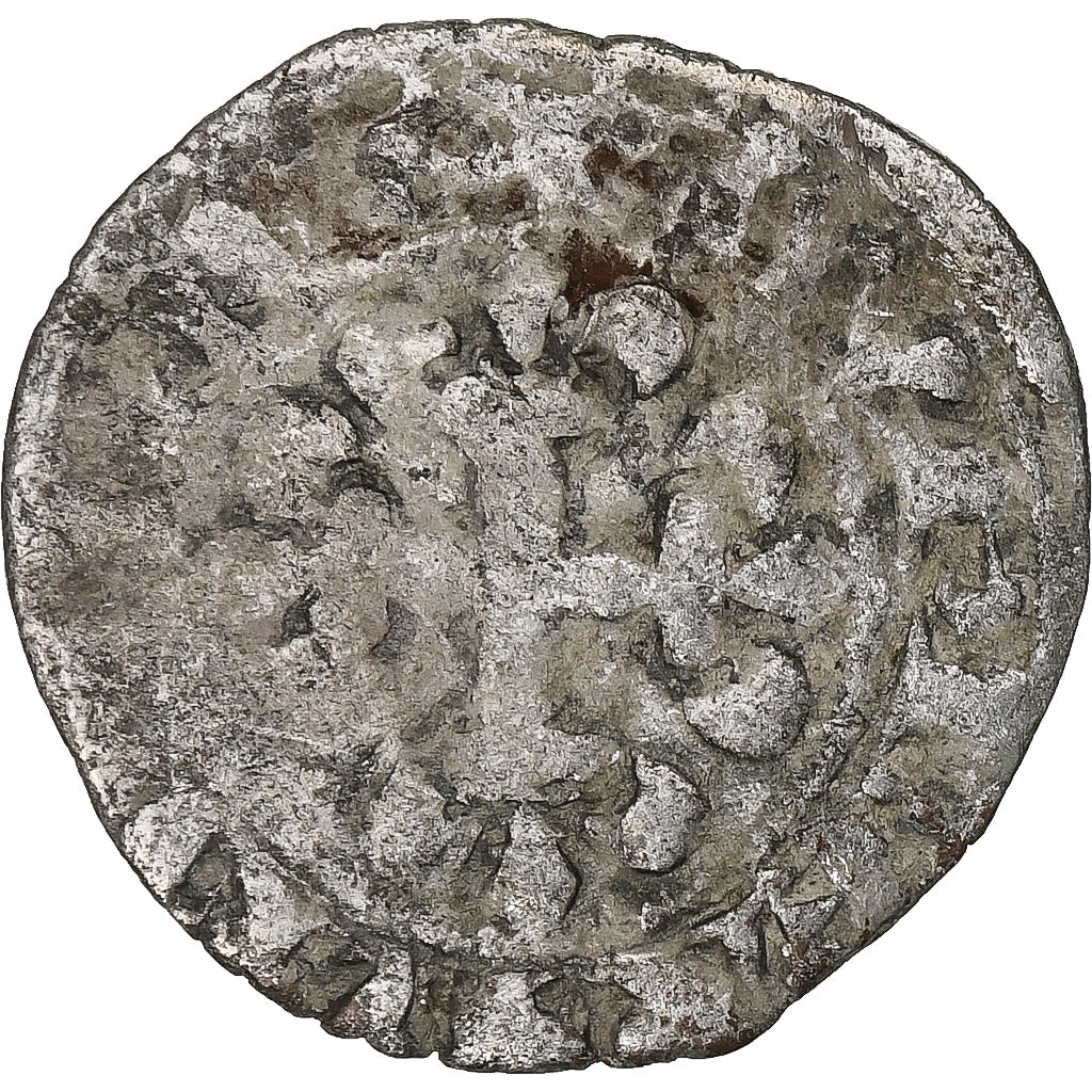 France, Charles IV, Double Parisis, 1323-1328, Billon, VF(20-25), Duplessy:244b