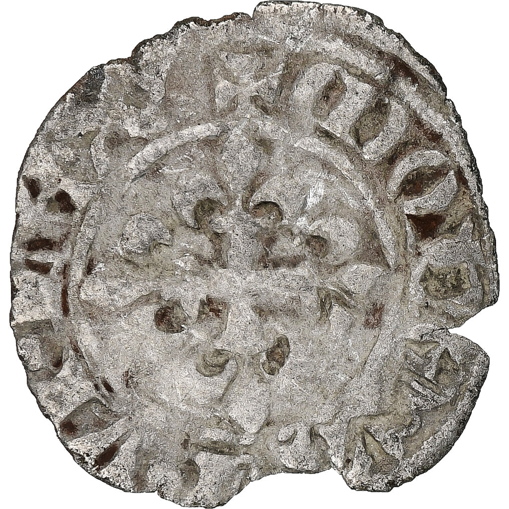 France, Charles IV, Double Parisis, 1323-1328, Billon, VF(20-25), Duplessy:244b
