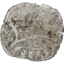 France, Charles IV, Double Parisis, 1323-1328, Billon, TB, Duplessy:244b