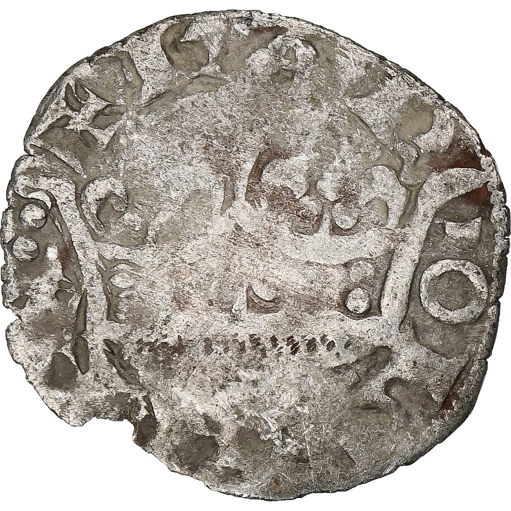 France, Charles IV, Double Parisis, 1323-1328, Billon, VF(20-25), Duplessy:244b