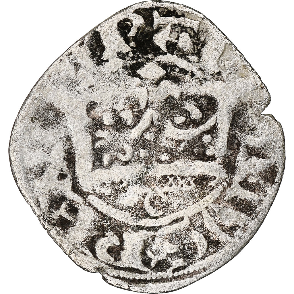 France, Charles IV, Double Parisis, 1323-1328, Billon, VF(30-35), Duplessy:244b