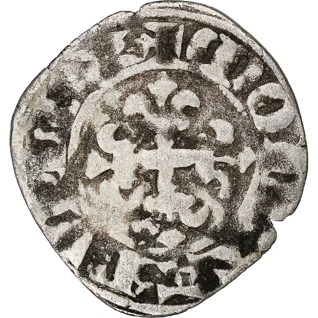 France, Charles IV, Double Parisis, 1323-1328, Billon, VF(30-35), Duplessy:244b