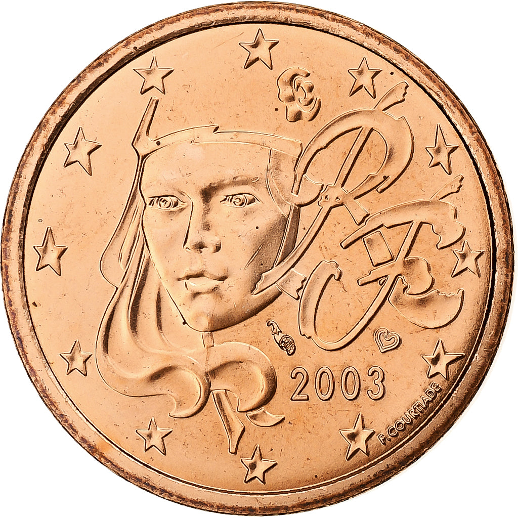 Francja, 5 Euro Cent, 2003, MDP, BU, MS(64), Miedź platerowana stalą, KM:1284
