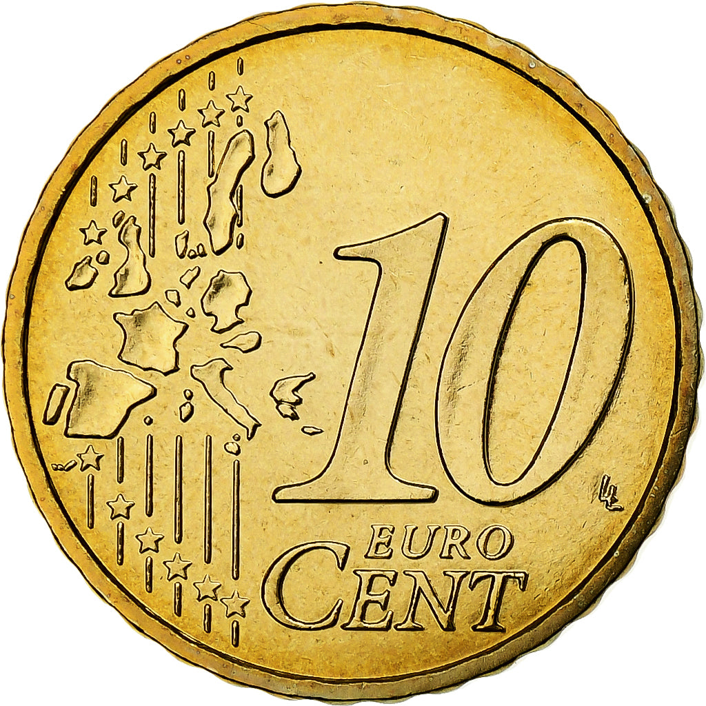 Francja, 10 Euro Cent, 2003, MDP, BU, MS(64), Nordic gold, KM:1285