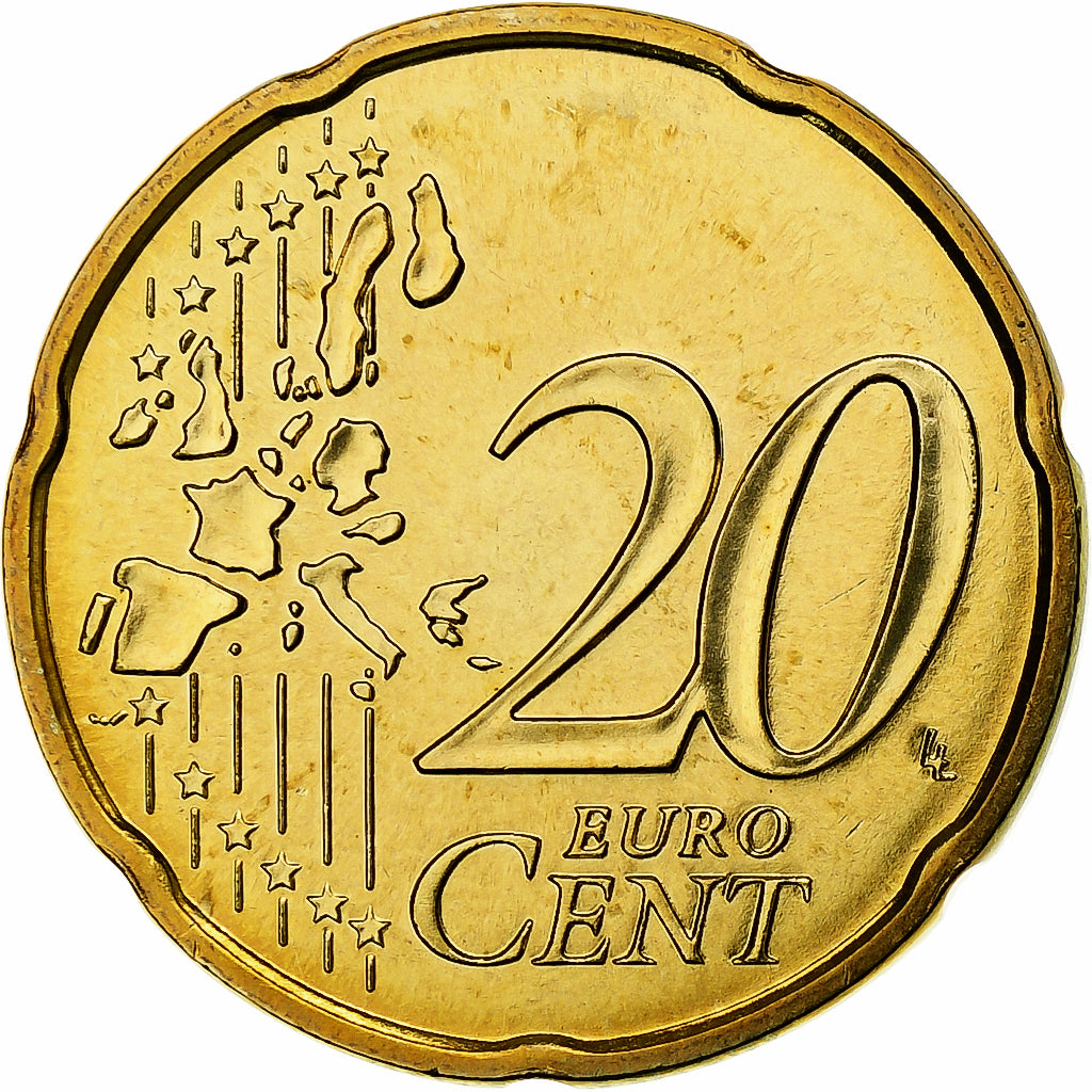 Francja, 20 Euro Cent, 2003, MDP, BU, MS(64), Nordic gold, KM:1286