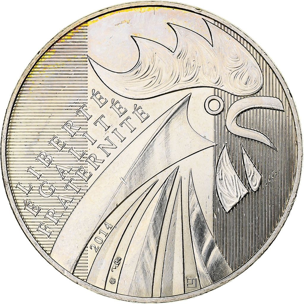 França, 10 Euro, Coq, 2014, Paris, MS(63), Prata