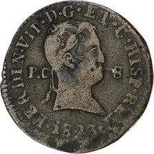 Spanien, Ferdinand VII, 8 Maravedis, 1823, Pamplona, Kupfer, S+