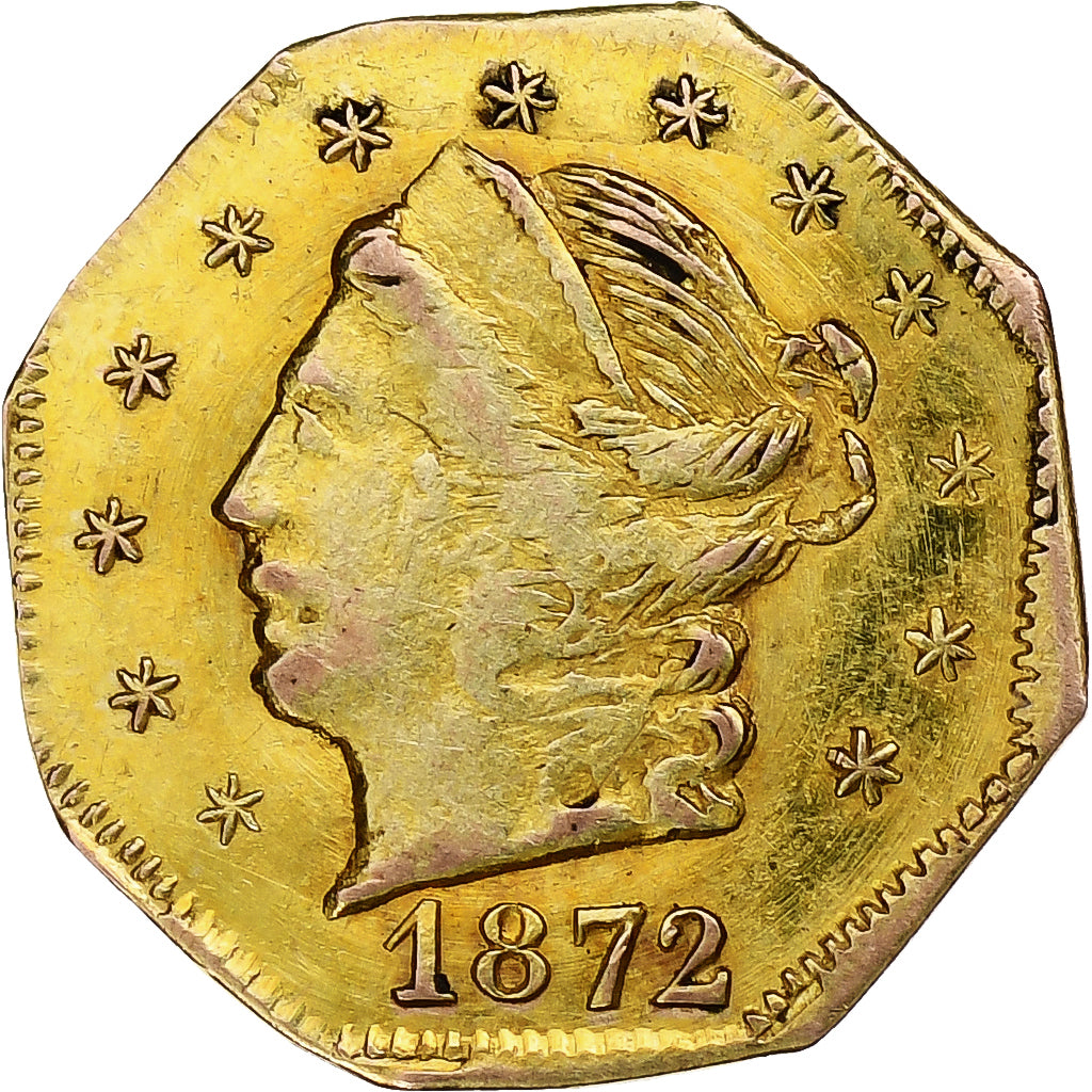 États-Unis, 1/4 Dollar, Liberty Head, 1872, Philadelphie, California Gold, Or