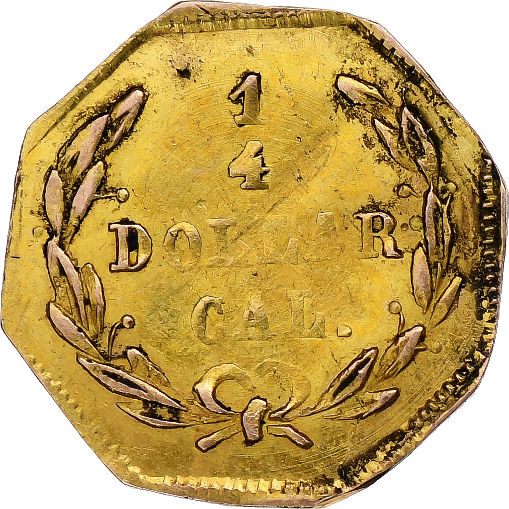 États-Unis, 1/4 Dollar, Liberty Head, 1872, Philadelphie, California Gold, Or