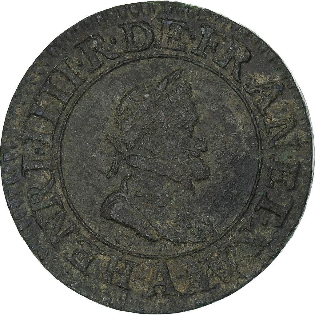França, Henri IV, Double Tournois, 1603, Paris, Cobre, EF(40-45), CGKL:222