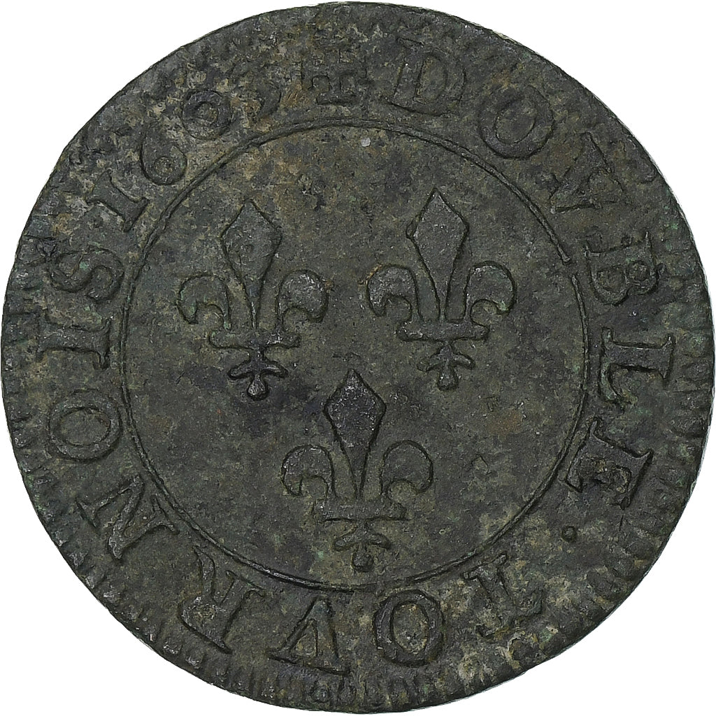 França, Henri IV, Double Tournois, 1603, Paris, Cobre, EF(40-45), CGKL:222