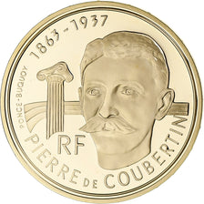 France, 500 Francs, Pierre de Coubertin, 1991, MDP, BE, Or, FDC, Gadoury:C23