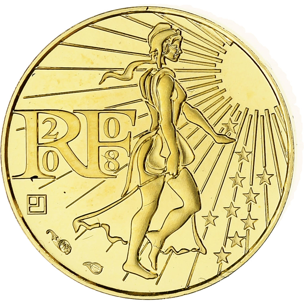 France, Semeuse, 100 Euro, 2008, MDP, BU, FDC, Or