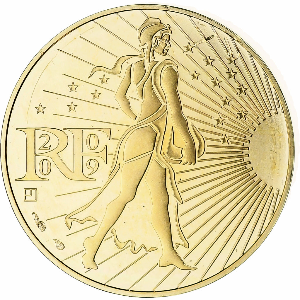 França, Semeuse, 250 Euro, 2009, MDP, BU, MS(65-70), Dourado