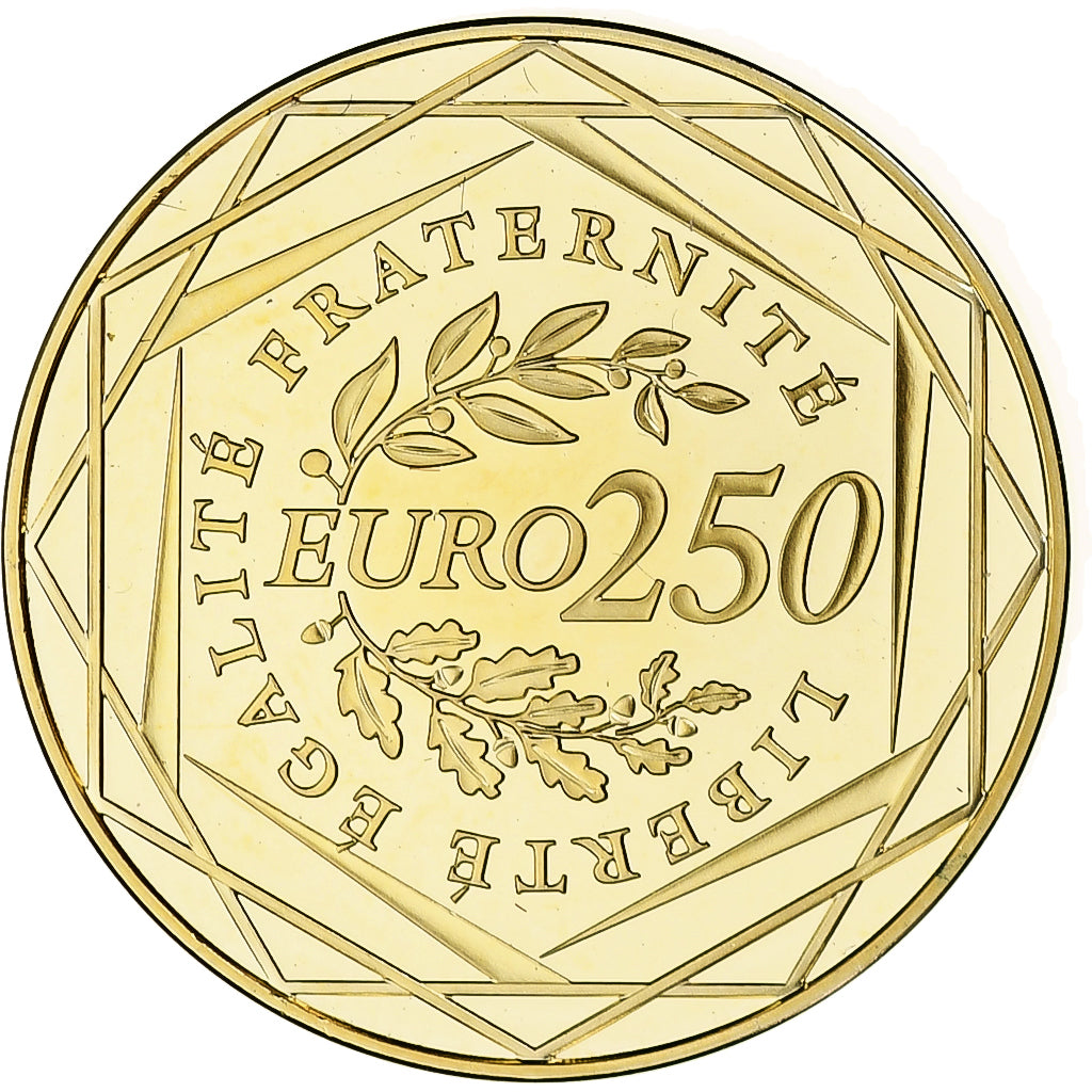França, Semeuse, 250 Euro, 2009, MDP, BU, MS(65-70), Dourado