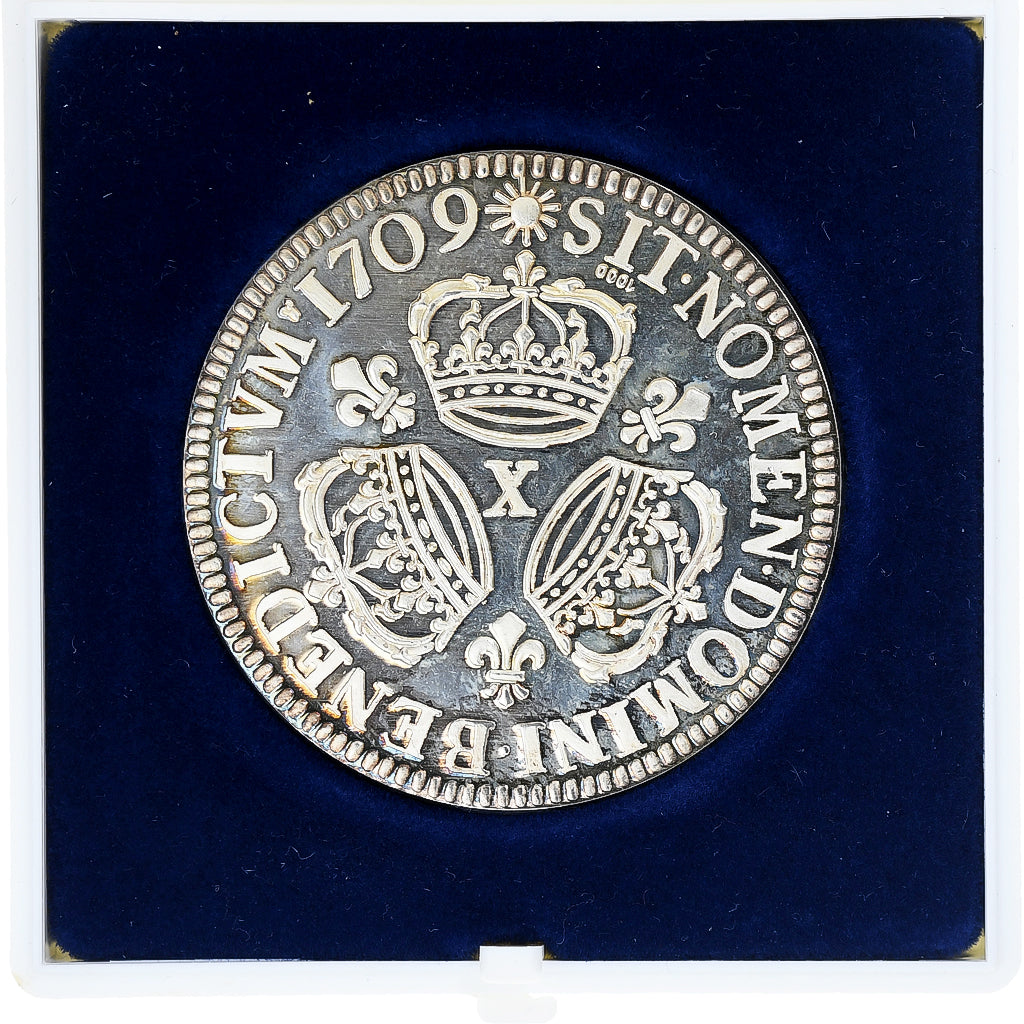 France, Louis XIV, Ecu aux 3 couronnes, 1709/1980, Amiens, Refrappe, Argent