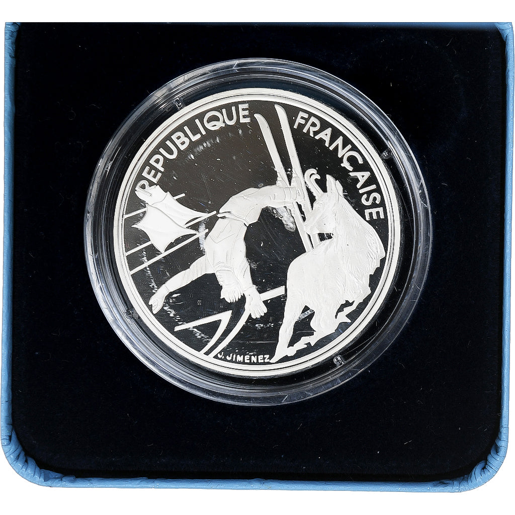 Frankreich, 100 Francs, Albertville - Free-style Skiing, 1990, MDP, Silber, STGL