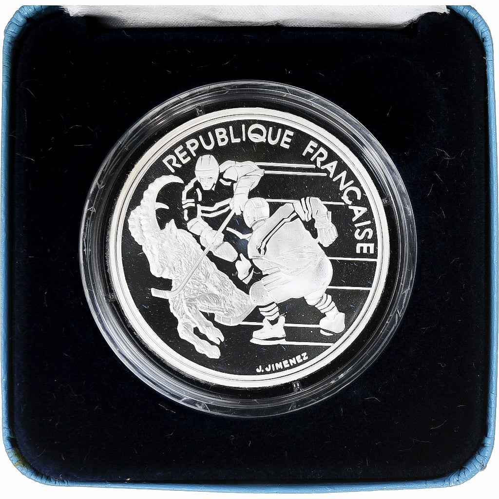 Francia, 100 Francs, 1992 Olympics, Albertville, Hockey, 1991, MDP, Plata, FDC