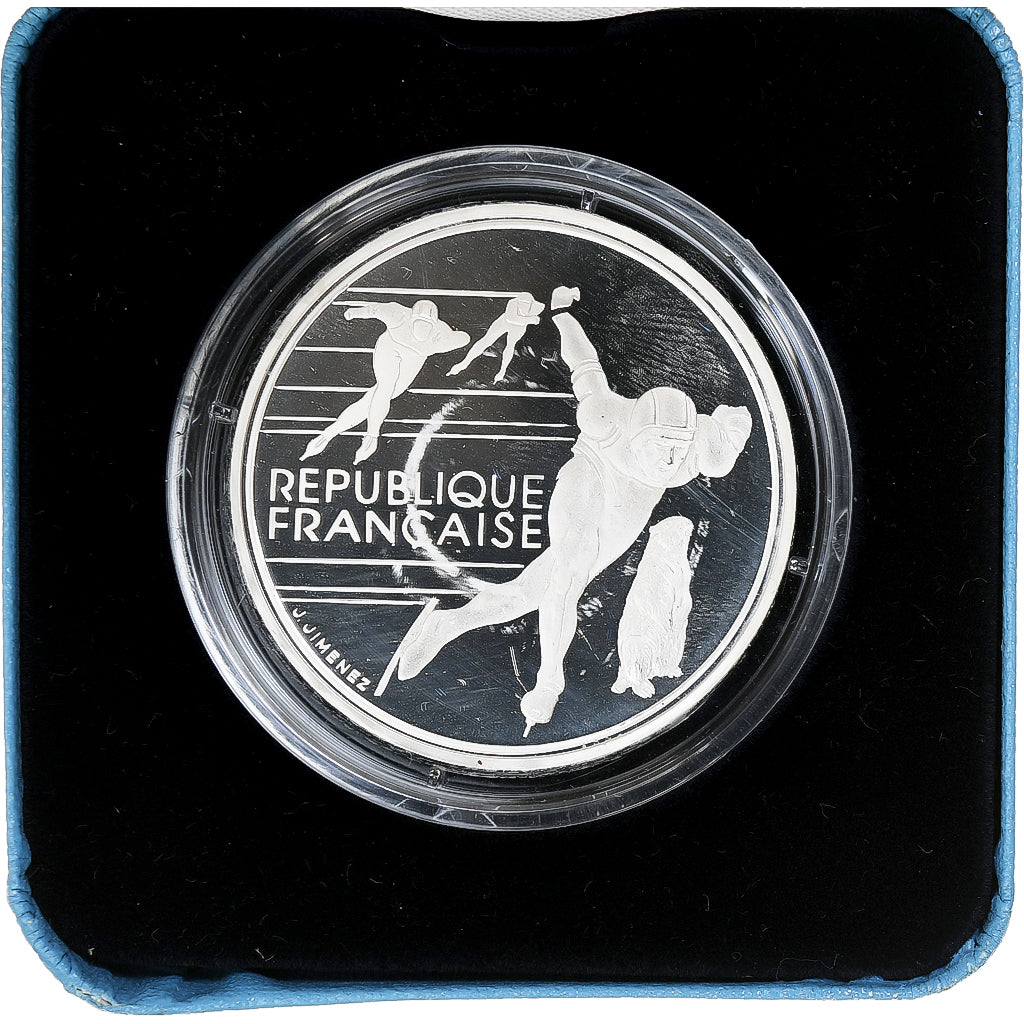 France, 100 Francs, 1992 Olympics, Albertville, Speed Skating, 1990, MDP