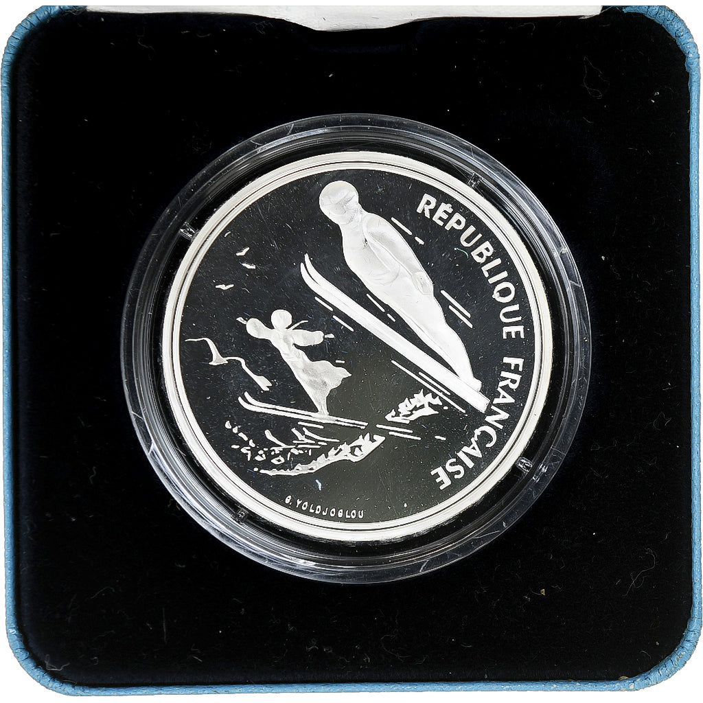 France, 100 Francs, 1992 Olympics, Albertville, Ski Jumping, 1991, MDP, Silver