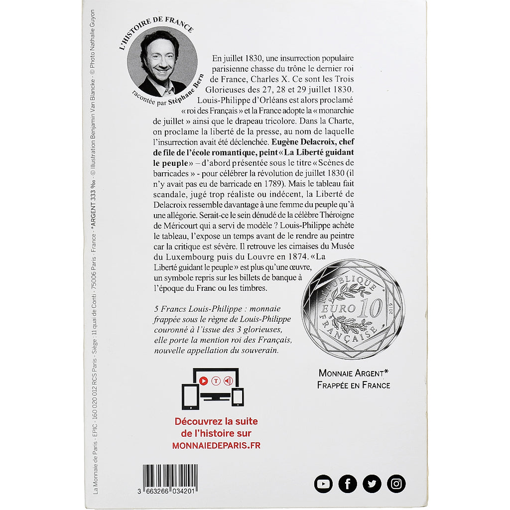 França, 10 Euro, Pièce d'Histoire - Charte des 3 Glorieuses, 2019, MDP