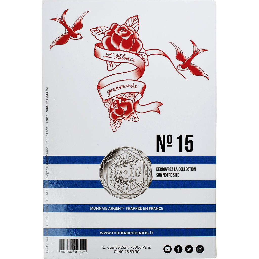 France, 10 Euro, Jean-Paul Gaultier (L'Alsace), 2017, MDP, SPL+, Argent